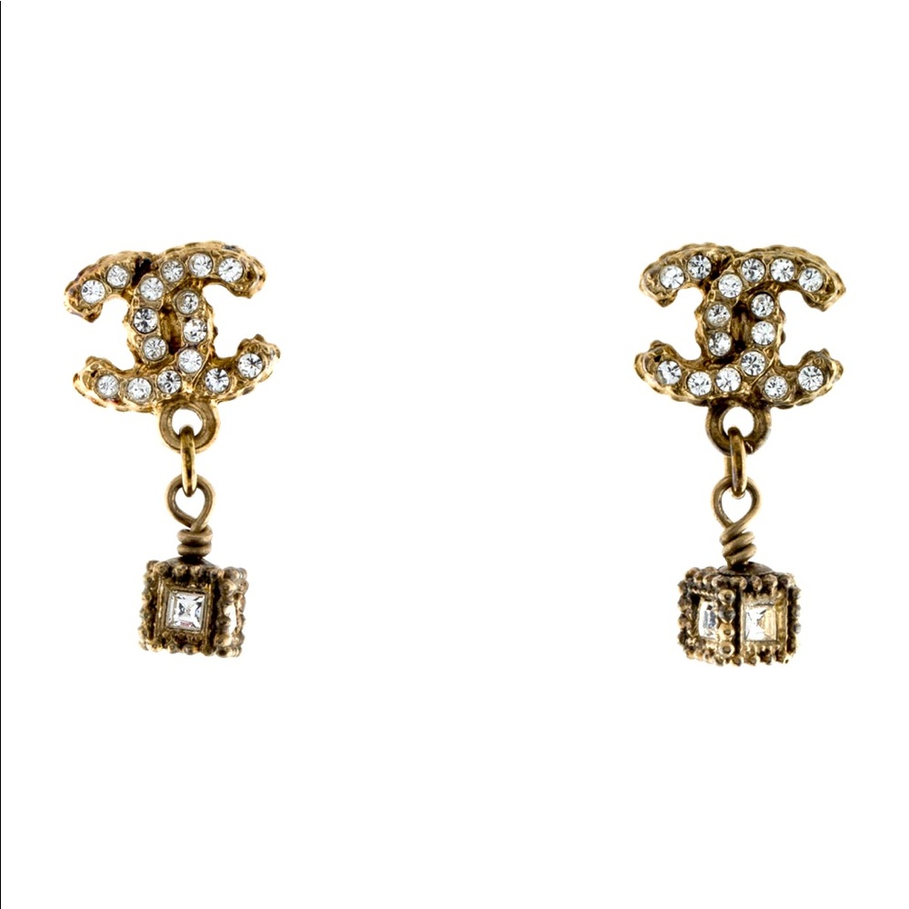Vintage Chanel CC Drop Earrings